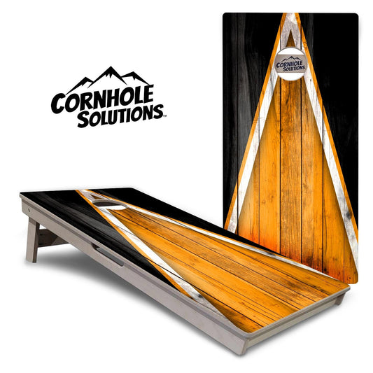 Orange / Black Triangle Cornhole Boards - Professional Tournament Series - Free Shipping!