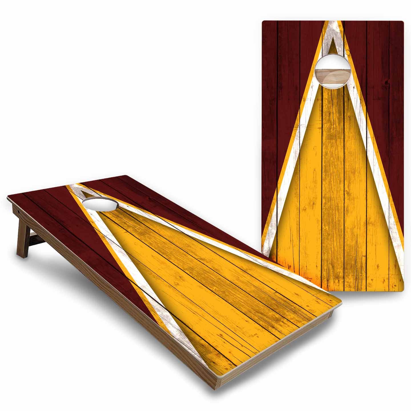 Team Color Triangle Cornhole Boards - Backyard Series