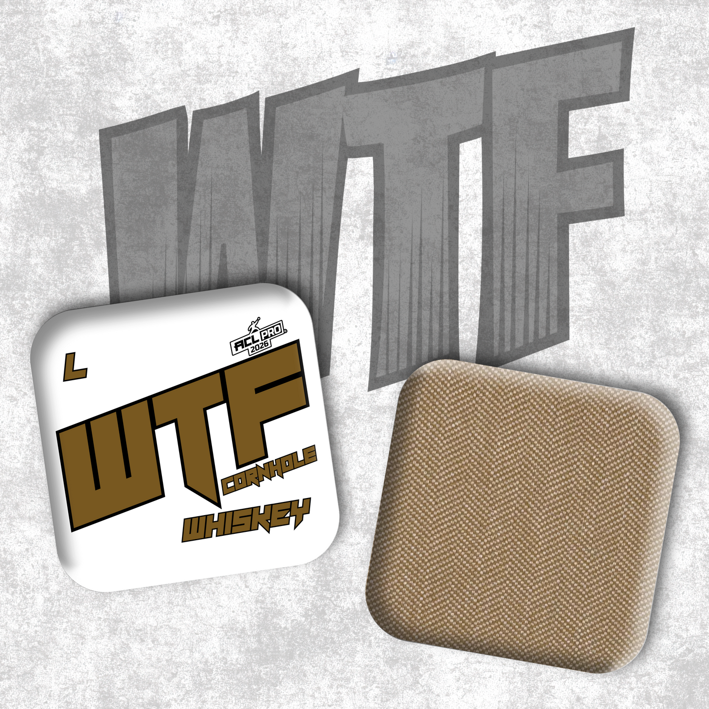 2026 WTF Whiskey OG Logo - ACL Pro Stamped Cornhole Bags - Set of 4 bags