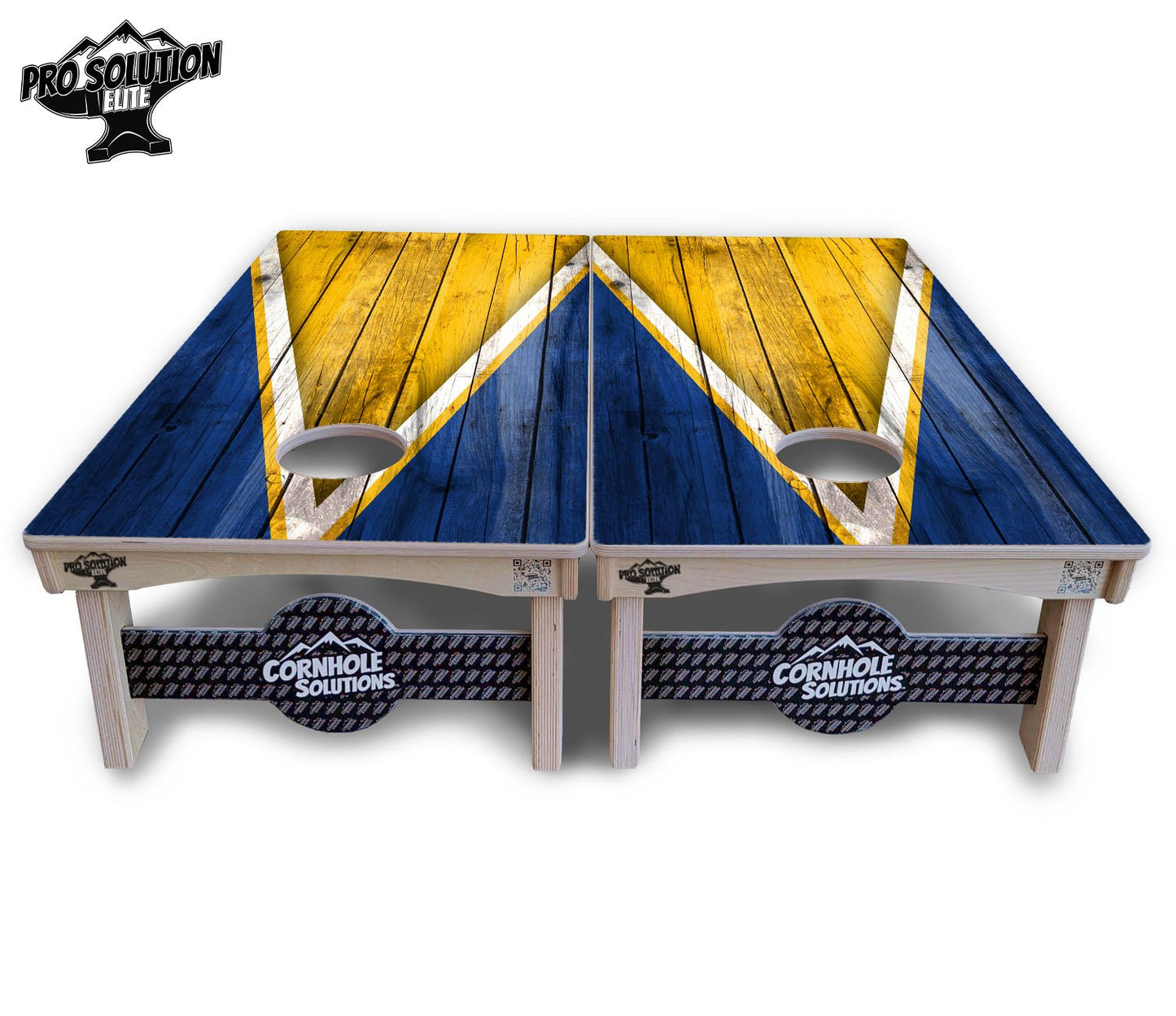 Yellow & Blue Triangle Cornhole Boards - Pro Elite Series