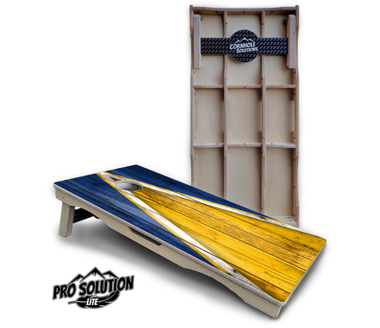 Yellow & Blue Triangle Cornhole Boards - Pro Solution Lite Series