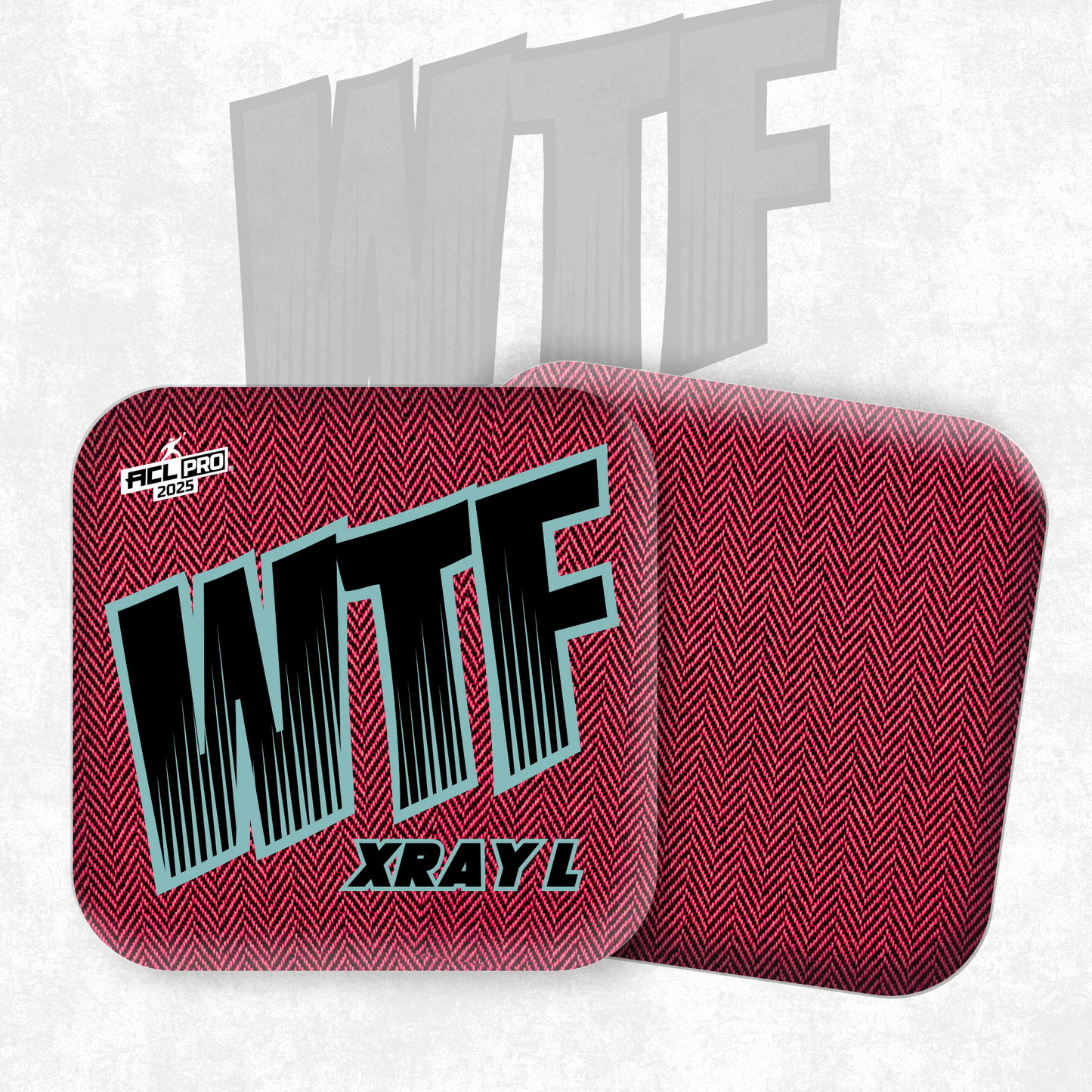2026 WTF X-RAY Pink/Black carpet - ACL Pro Stamped Cornhole Bags - Set of 4 bags