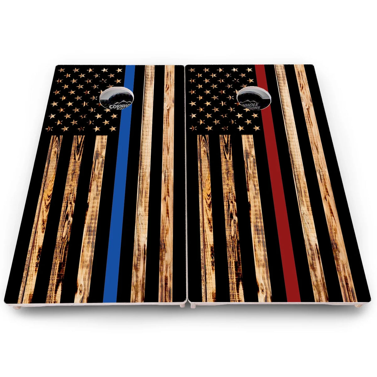 First Responder Burnt Flag Cornhole Boards – Pro Lite or Pro Elite