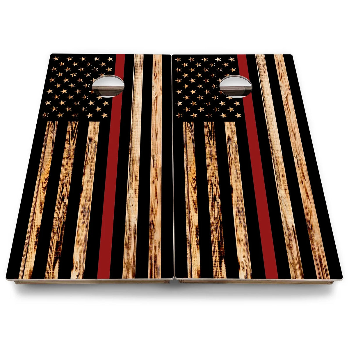 Burnt Flag Cornhole Boards - Backyard Series