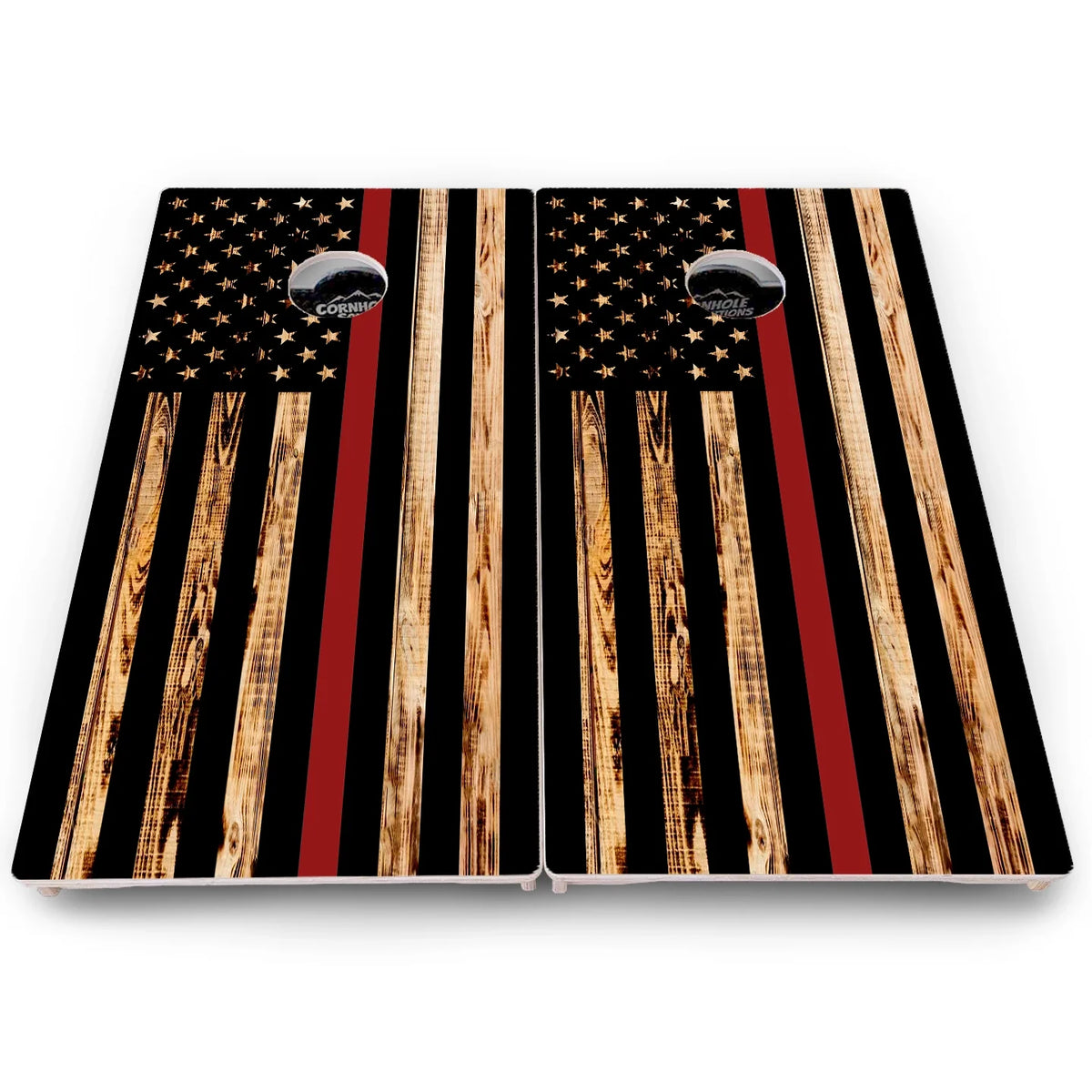 First Responder Burnt Flag Cornhole Boards – Pro Lite or Pro Elite