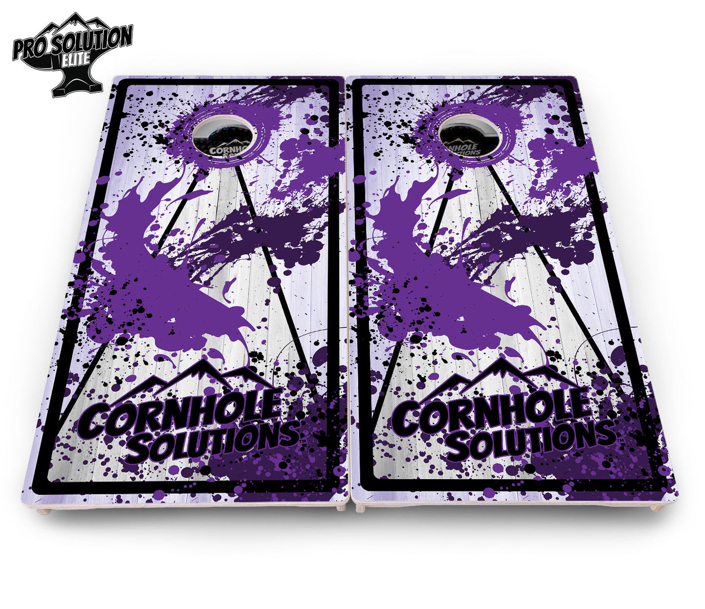 Paint Splatter CS Logo Cornhole Boards - Pro Solution Elite Series