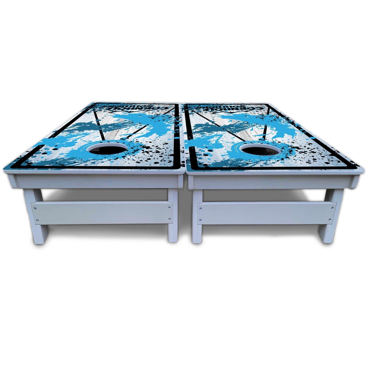 Paint Splatter CS Logo Cornhole Boards - All Weather Series