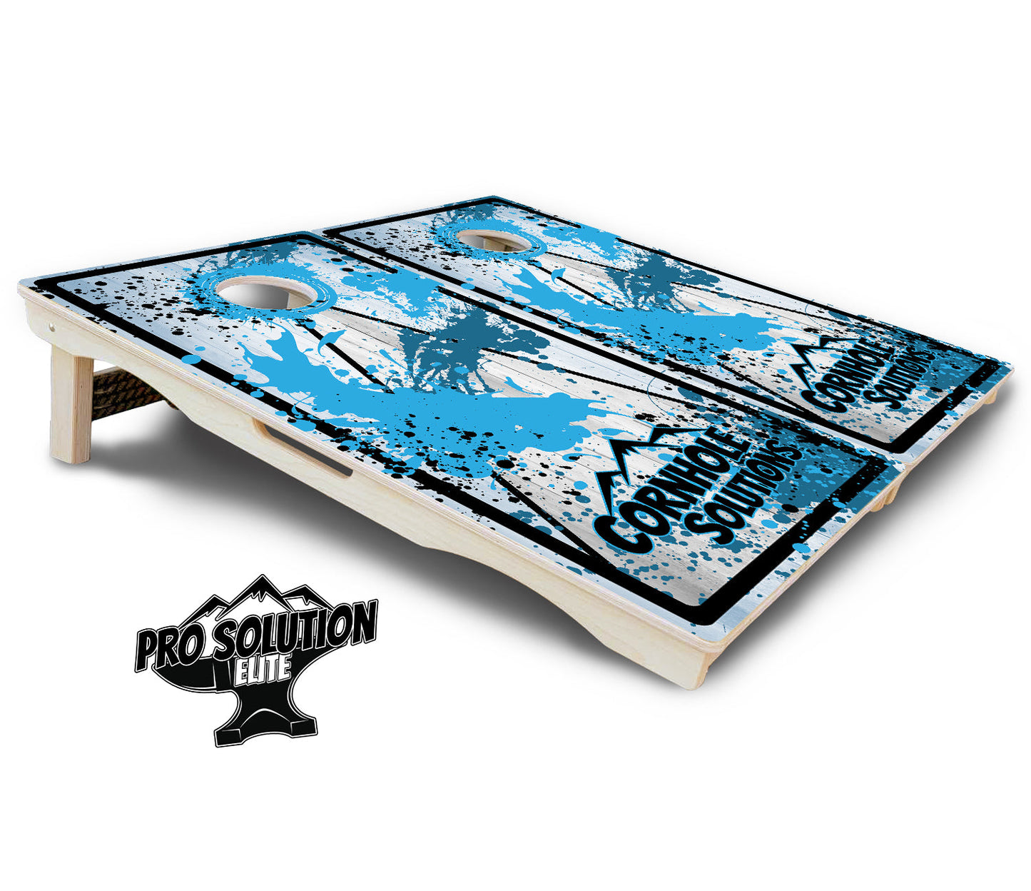 Paint Splatter CS Logo Cornhole Boards - Pro Solution Elite Series