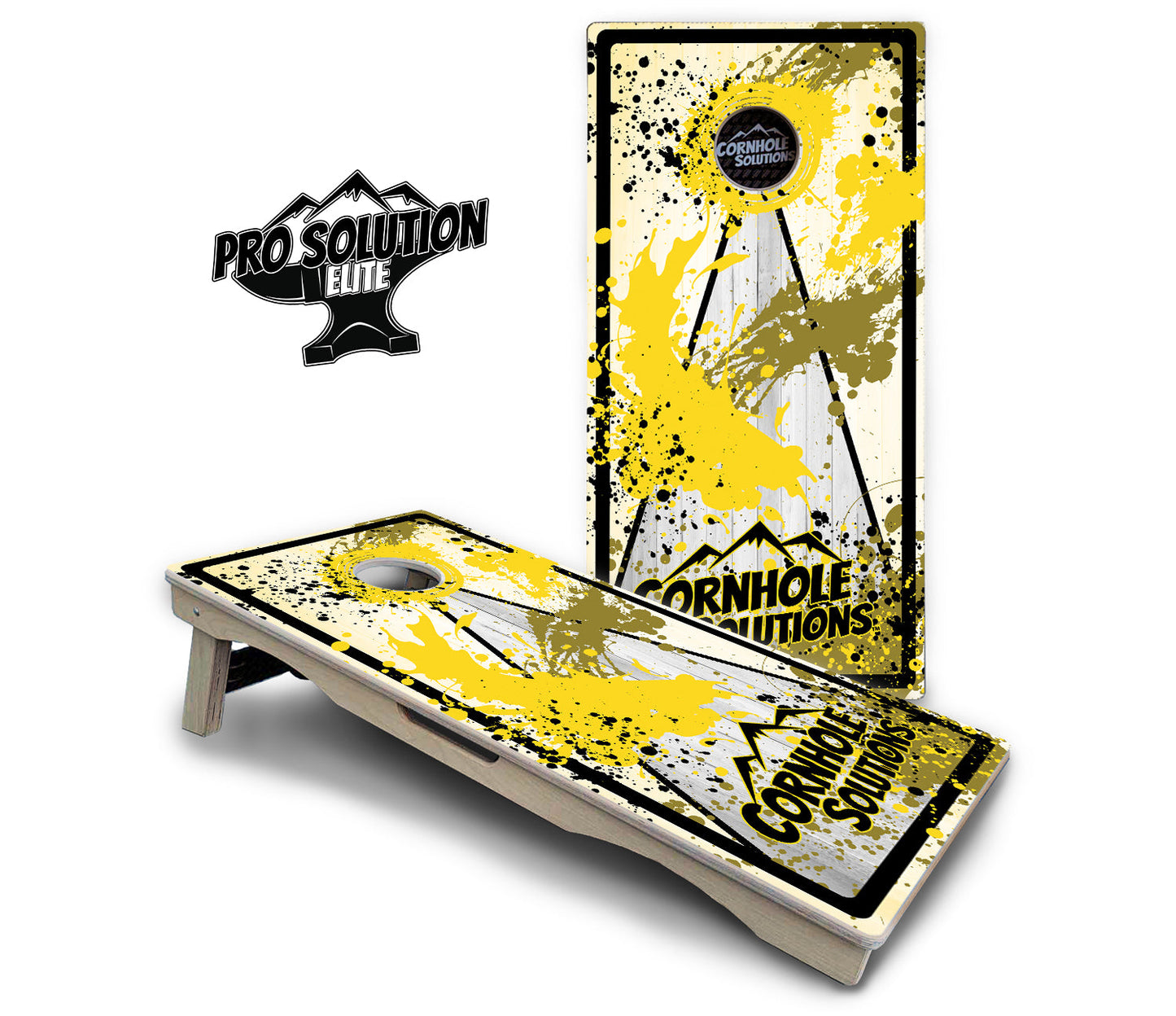 Paint Splatter CS Logo Cornhole Boards - Pro Solution Elite Series