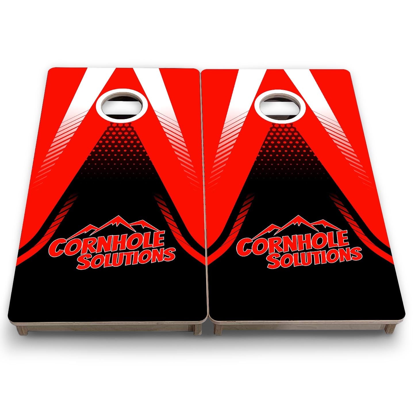 Red & Black Jersey CS Logo - Mini or Vacation Size Cornhole Boards