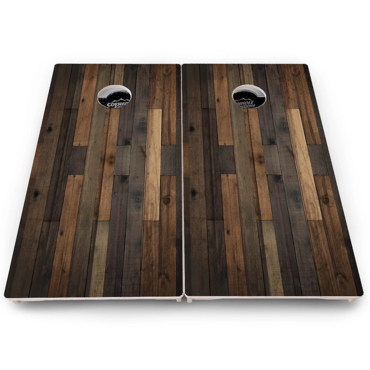 Rustic Mixed Woodgrain Cornhole Boards – Pro Lite or Pro Elite