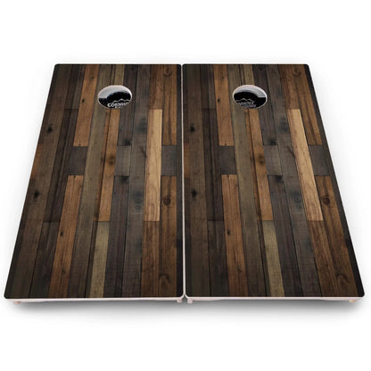 Rustic Mixed Woodgrain Cornhole Boards – Pro Lite or Pro Elite
