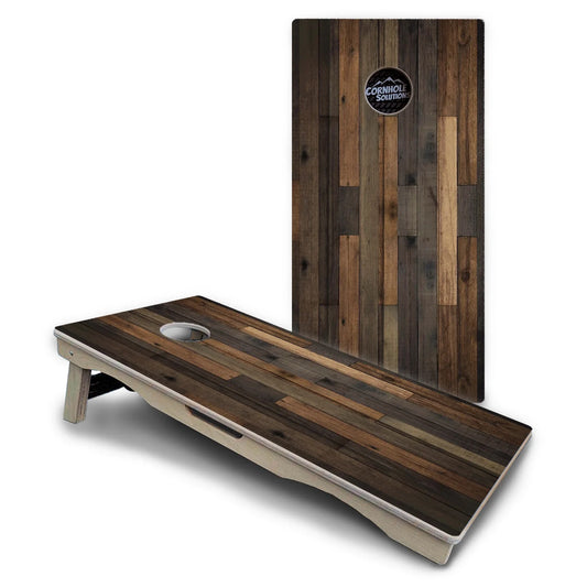 Rustic Mixed Woodgrain Cornhole Boards – Pro Lite or Pro Elite
