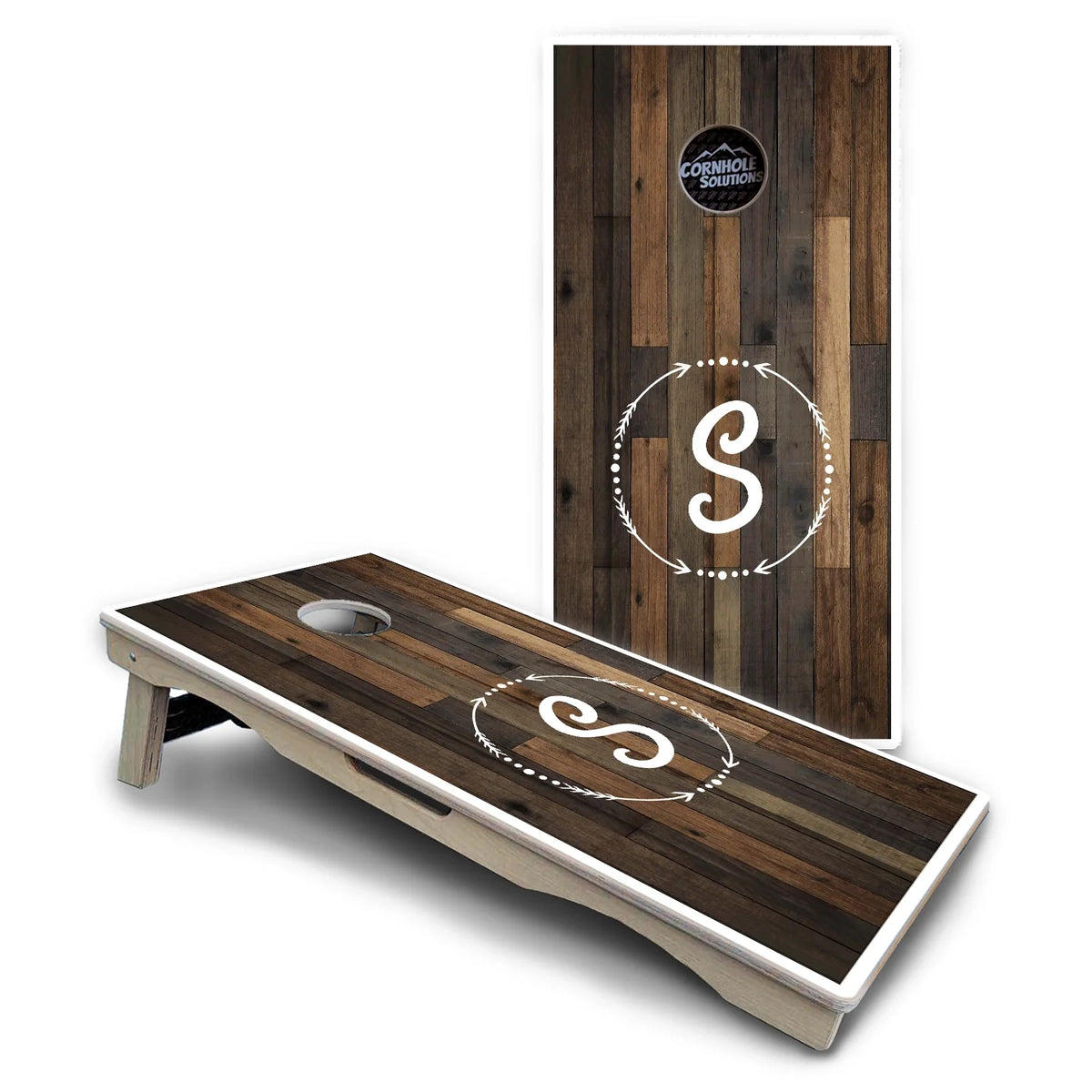 Wood Wreath Letter Cornhole Boards – Pro Lite or Pro Elite