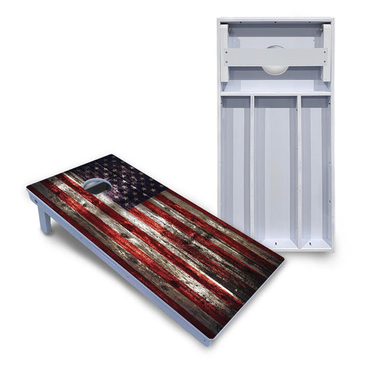 Distressed Flag Cornhole Boards - All Weather Series