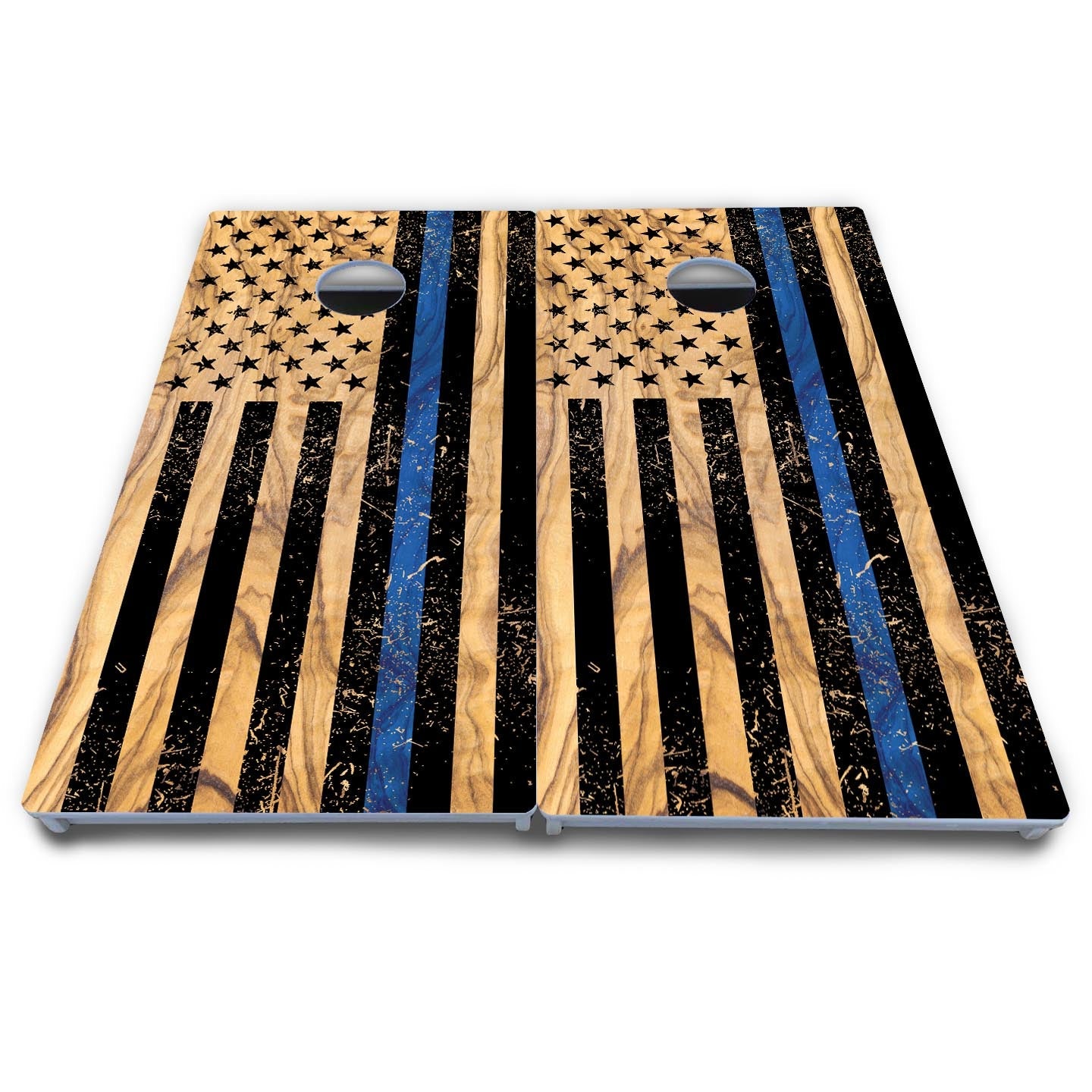 Light Wood Flag Cornhole Boards - All Weather Series