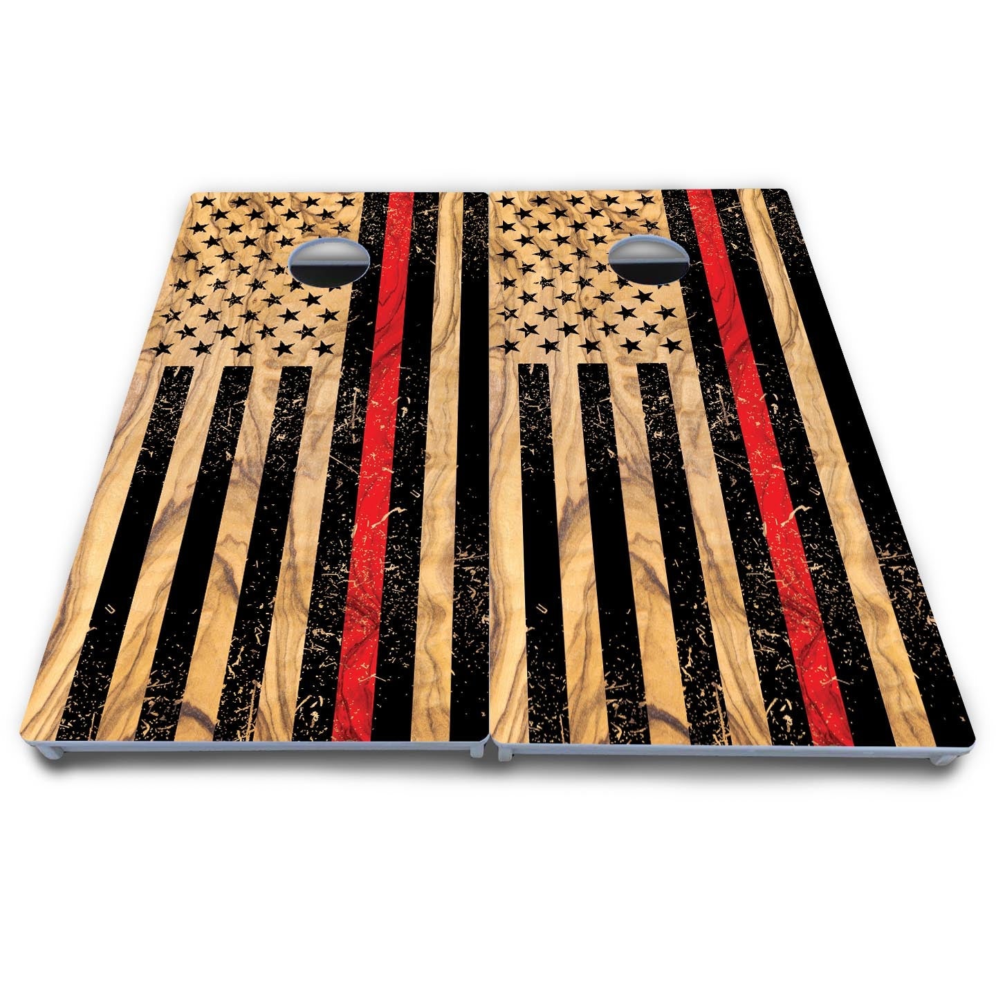 Light Wood Flag Cornhole Boards - All Weather Series