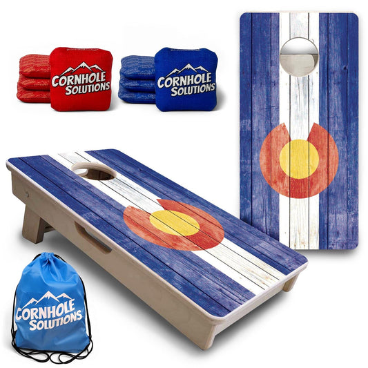 Distressed Colorado Flag - Mini or Vacation Size Cornhole Boards
