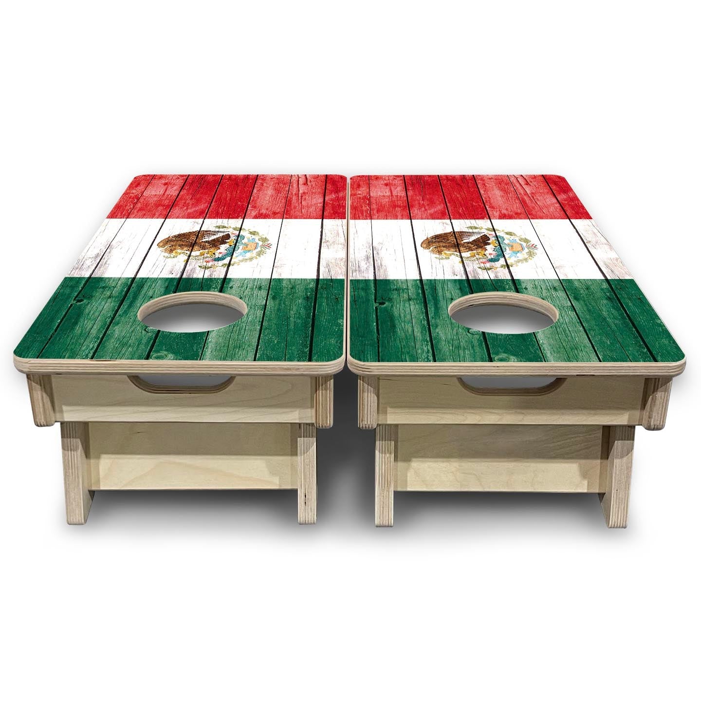 Faded Mexican Flag - Mini or Vacation Size Cornhole Boards