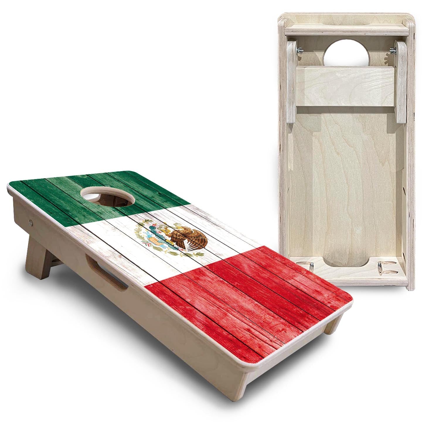 Faded Mexican Flag - Mini or Vacation Size Cornhole Boards