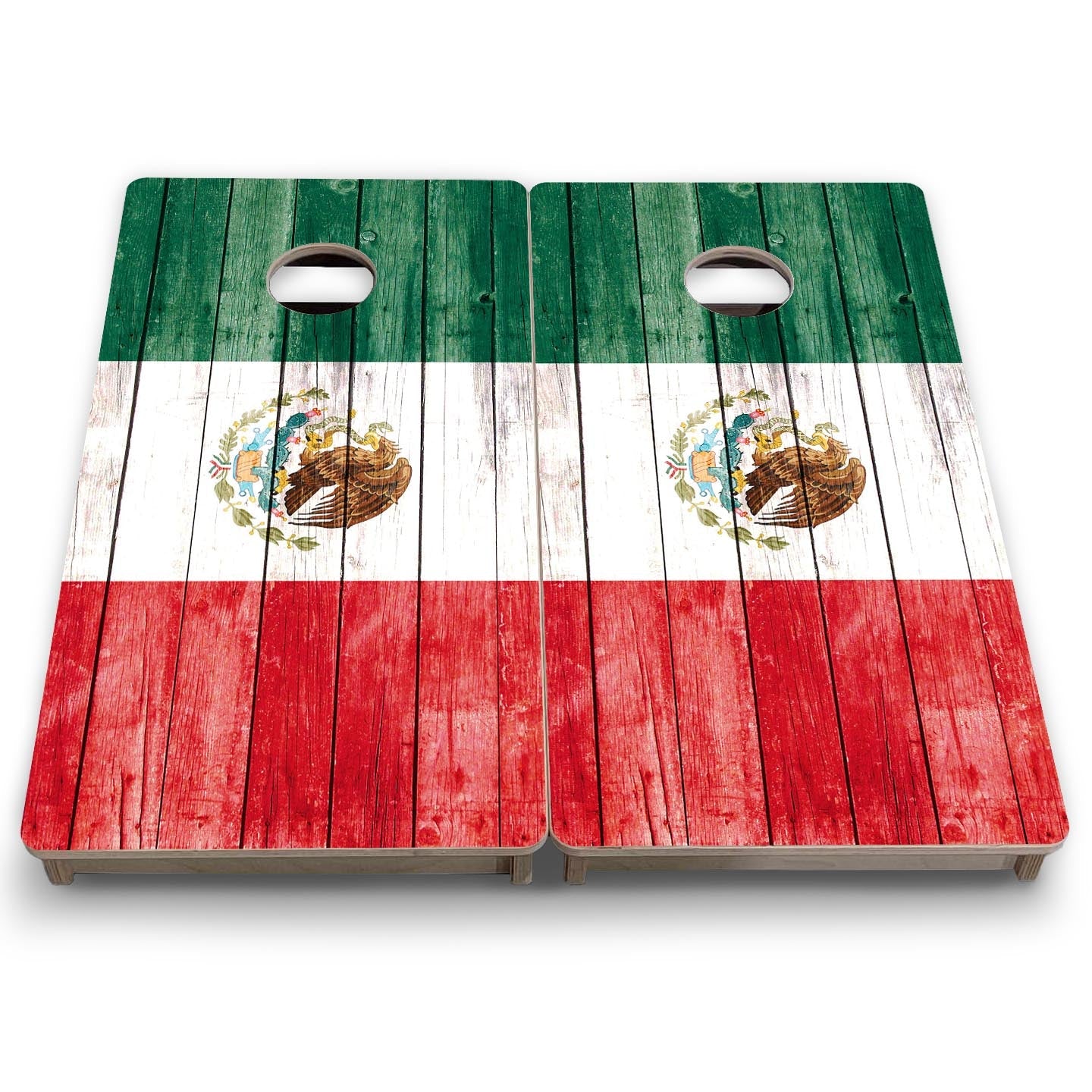 Faded Mexican Flag - Mini or Vacation Size Cornhole Boards