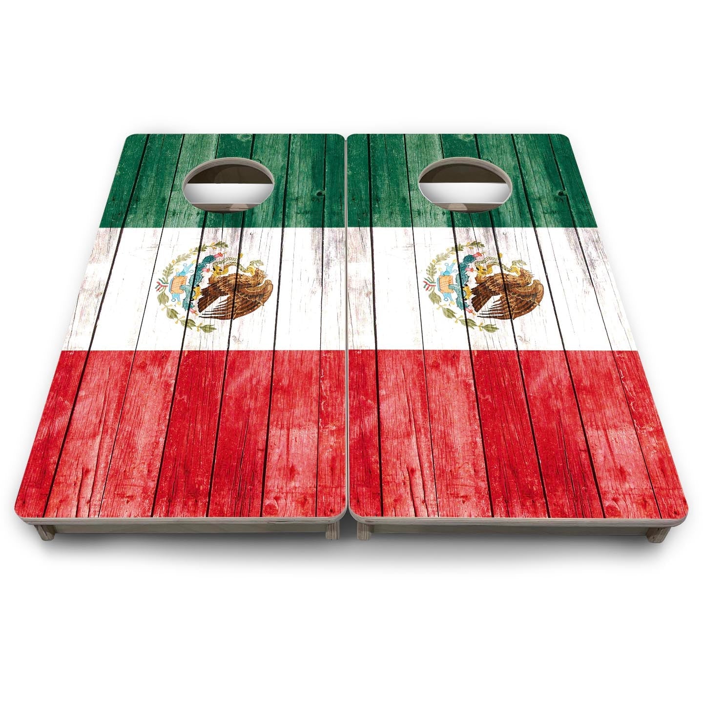 Faded Mexican Flag - Mini or Vacation Size Cornhole Boards