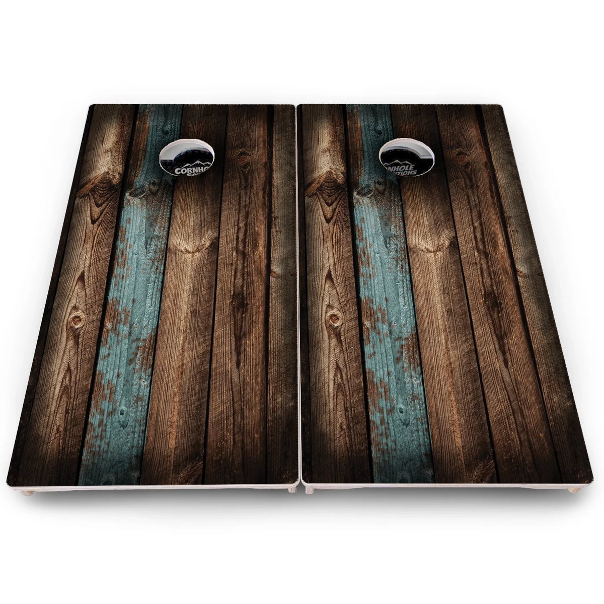 Rustic Mixed Woodgrain Cornhole Boards – Pro Lite or Pro Elite
