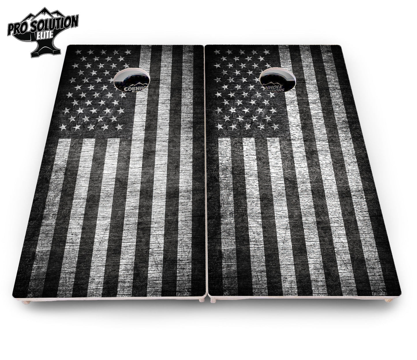 Monochrome Flag Cornhole Boards - Pro Solution Elite Series