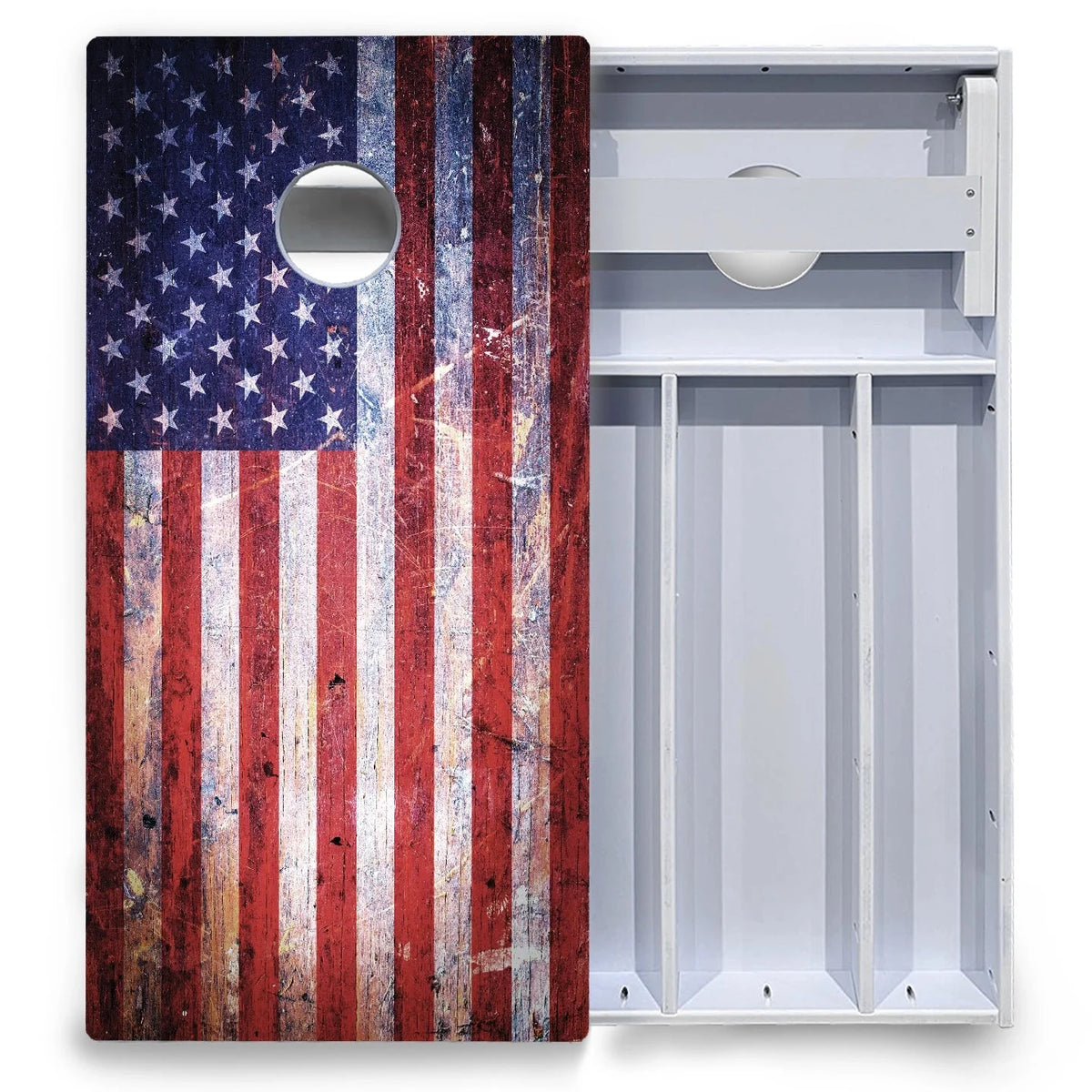 Weathered Flag Cornhole Boards - All Weather Series