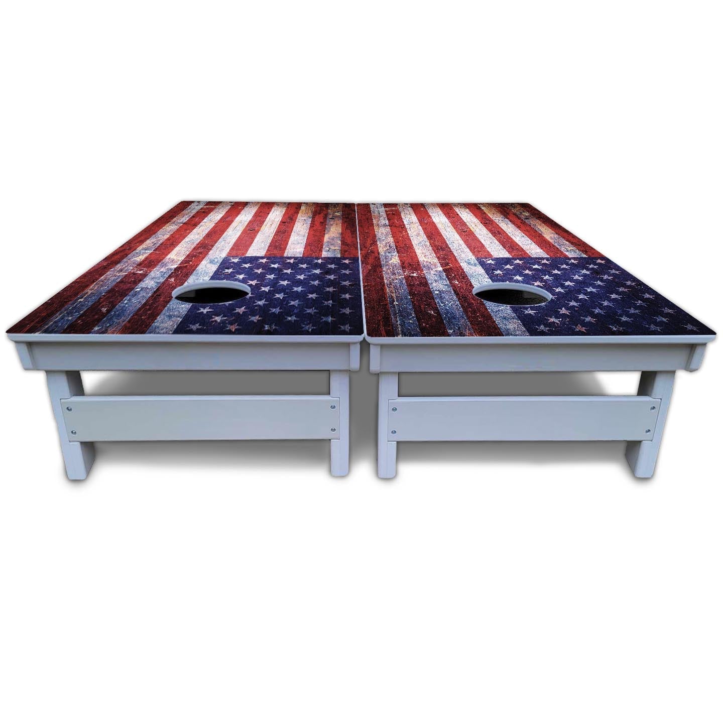 Weathered Flag Cornhole Boards - All Weather Series