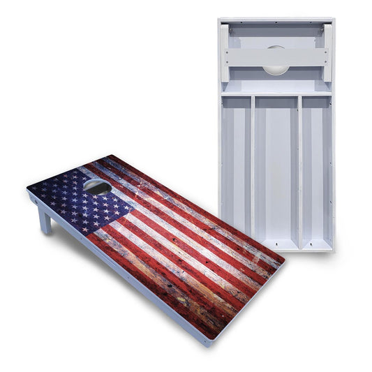 Weathered Flag Cornhole Boards - All Weather Series