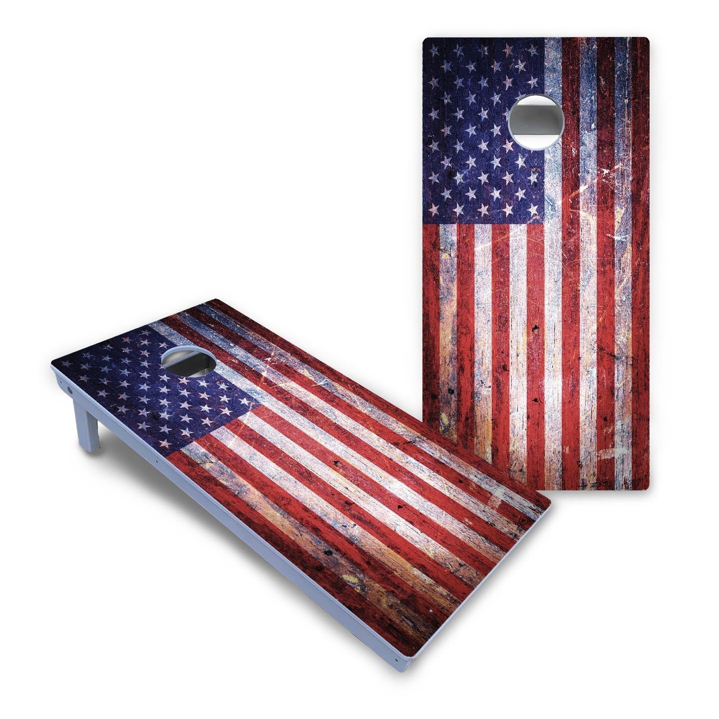 Weathered Flag Cornhole Boards - All Weather Series