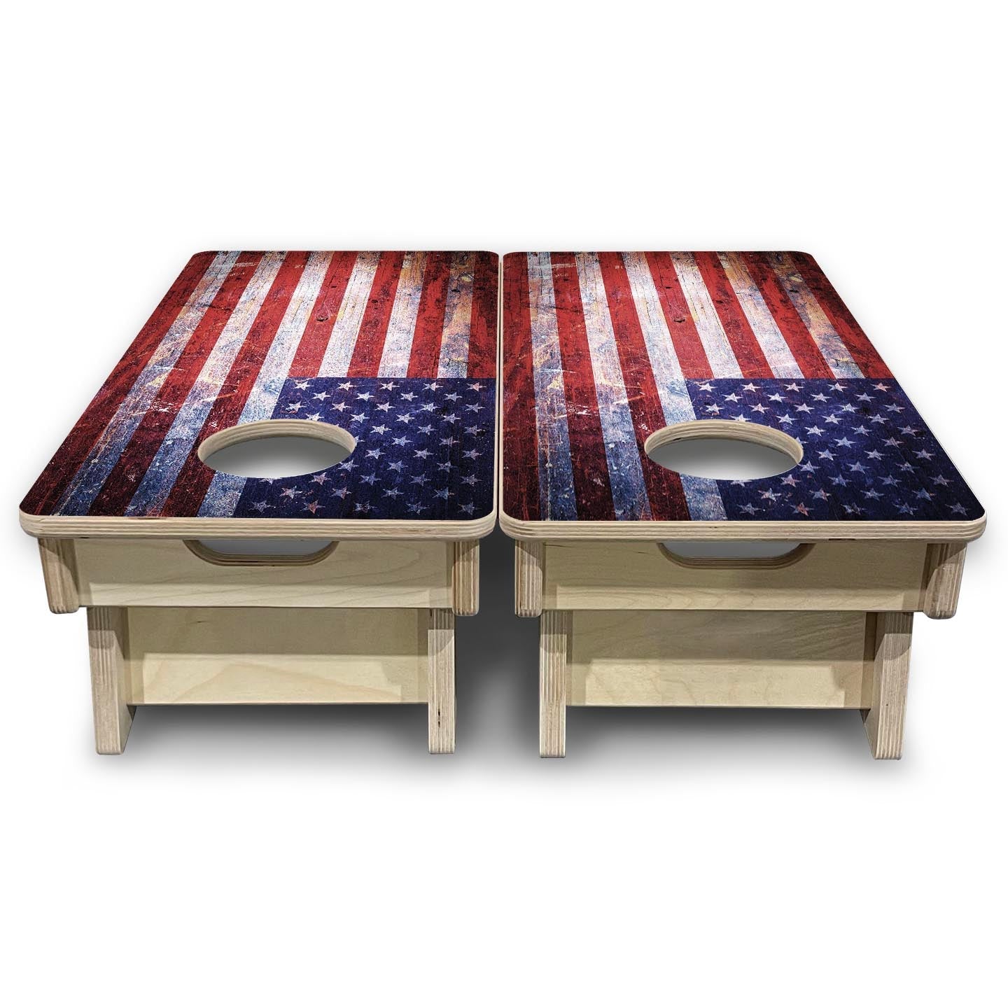 Weathered Flag - Mini or Vacation Size Cornhole Boards