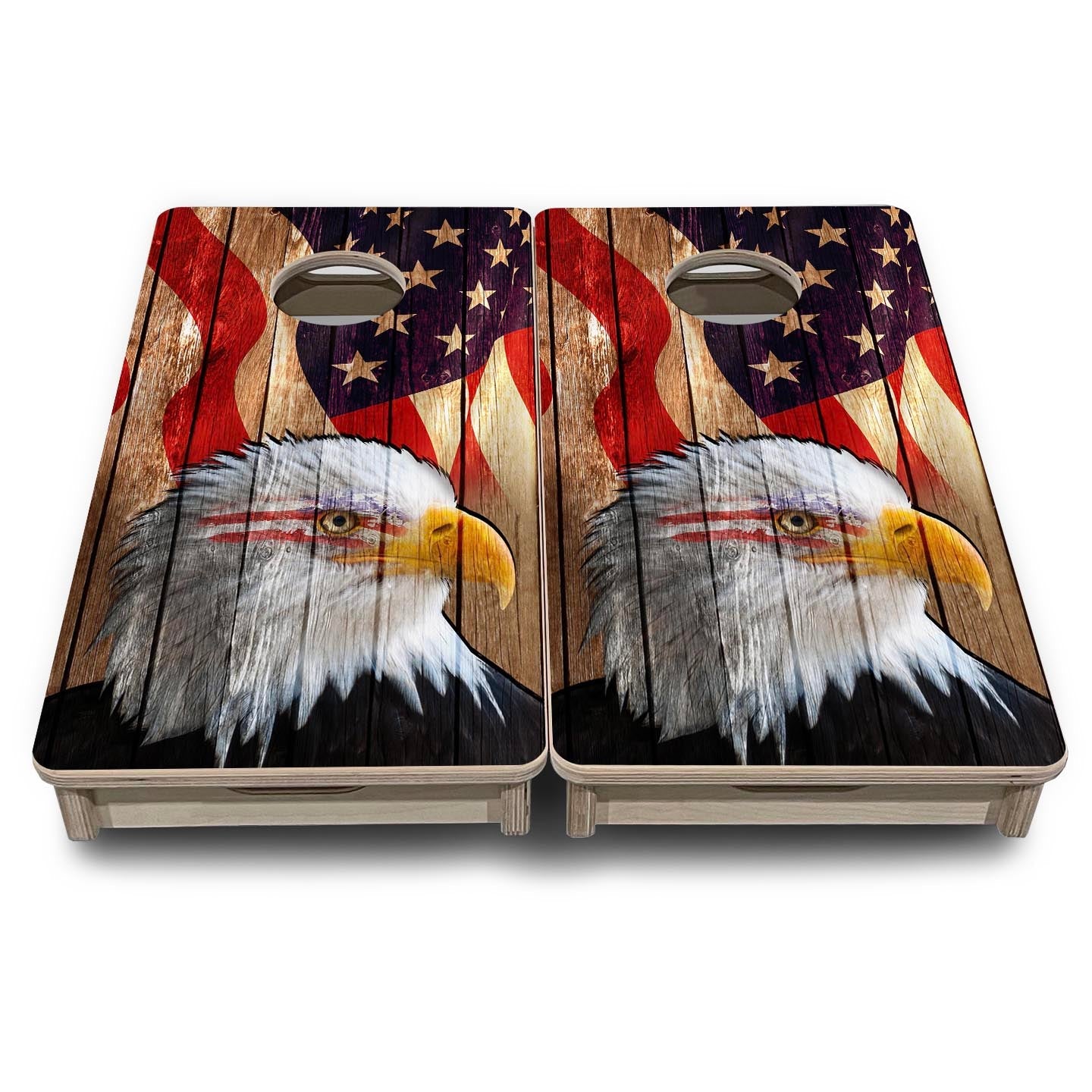 Wooden Eagle Flag - Mini or Vacation Size Cornhole Boards