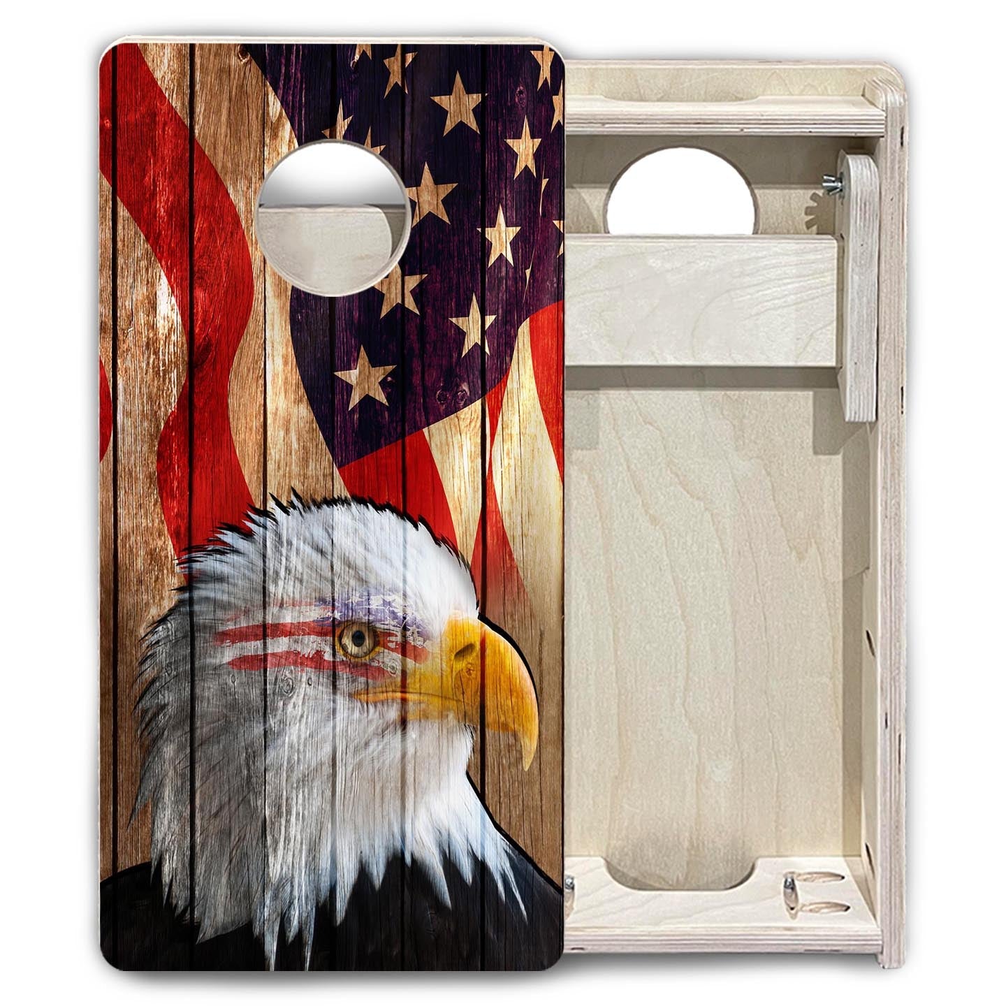 Wooden Eagle Flag - Mini or Vacation Size Cornhole Boards