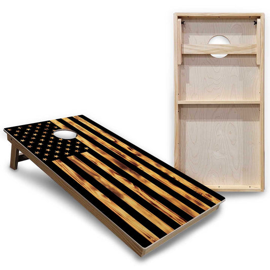Burnt Flag Cornhole Boards - Backyard Series