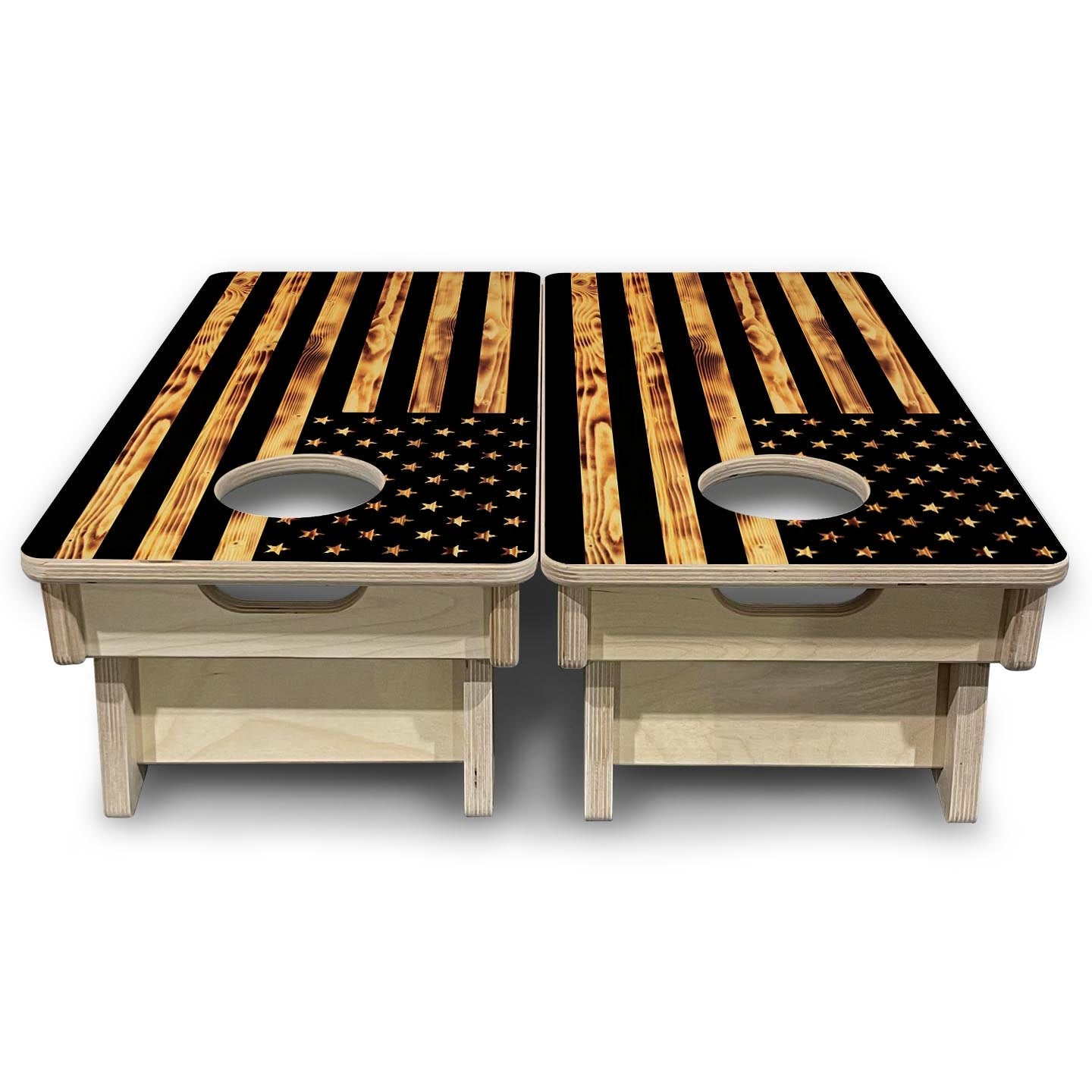 Burnt Flag - Mini or Vacation Size Cornhole Boards