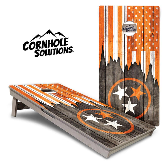 Orange TN Flag Cornhole Boards - Professional Tournament Series - Free Shipping!