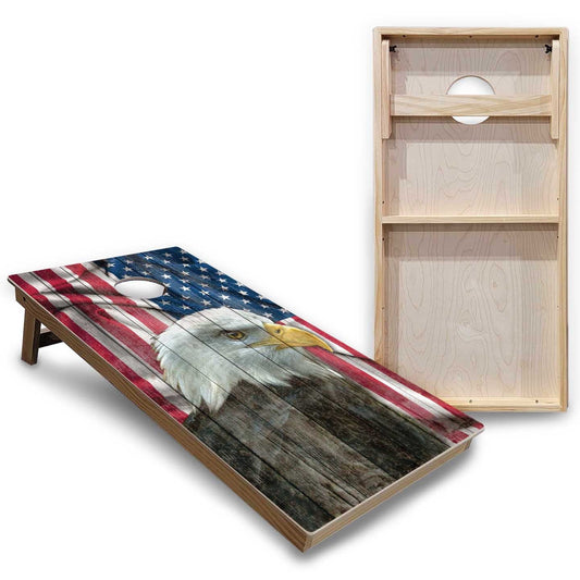Eagle Flag Cornhole Boards - Backyard Series