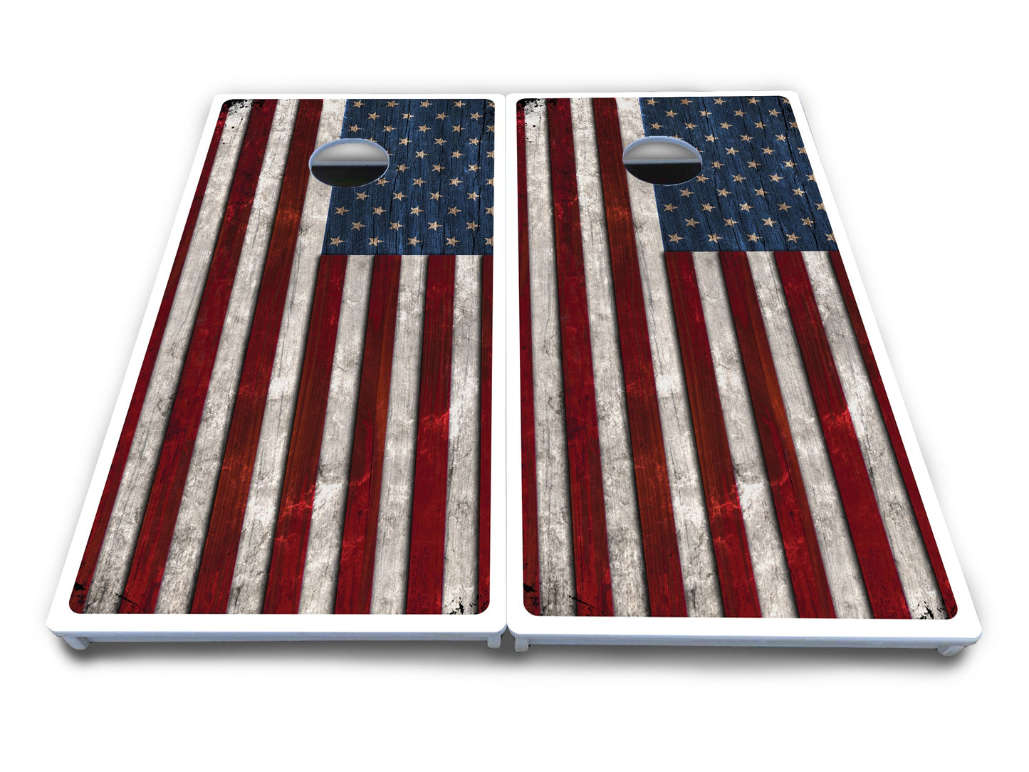 Rustic USA Flag Cornhole Boards - All Weather Series