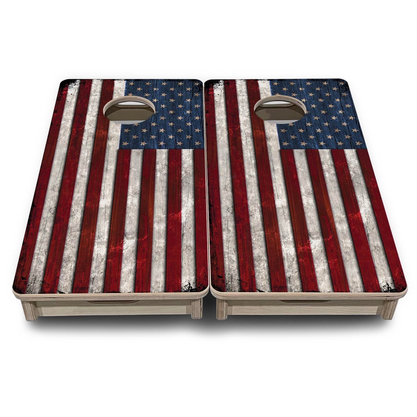 Rustic USA Flag - Mini or Vacation Size Cornhole Boards