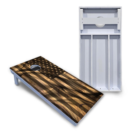 USA Wood Flag Cornhole Boards - All Weather Series