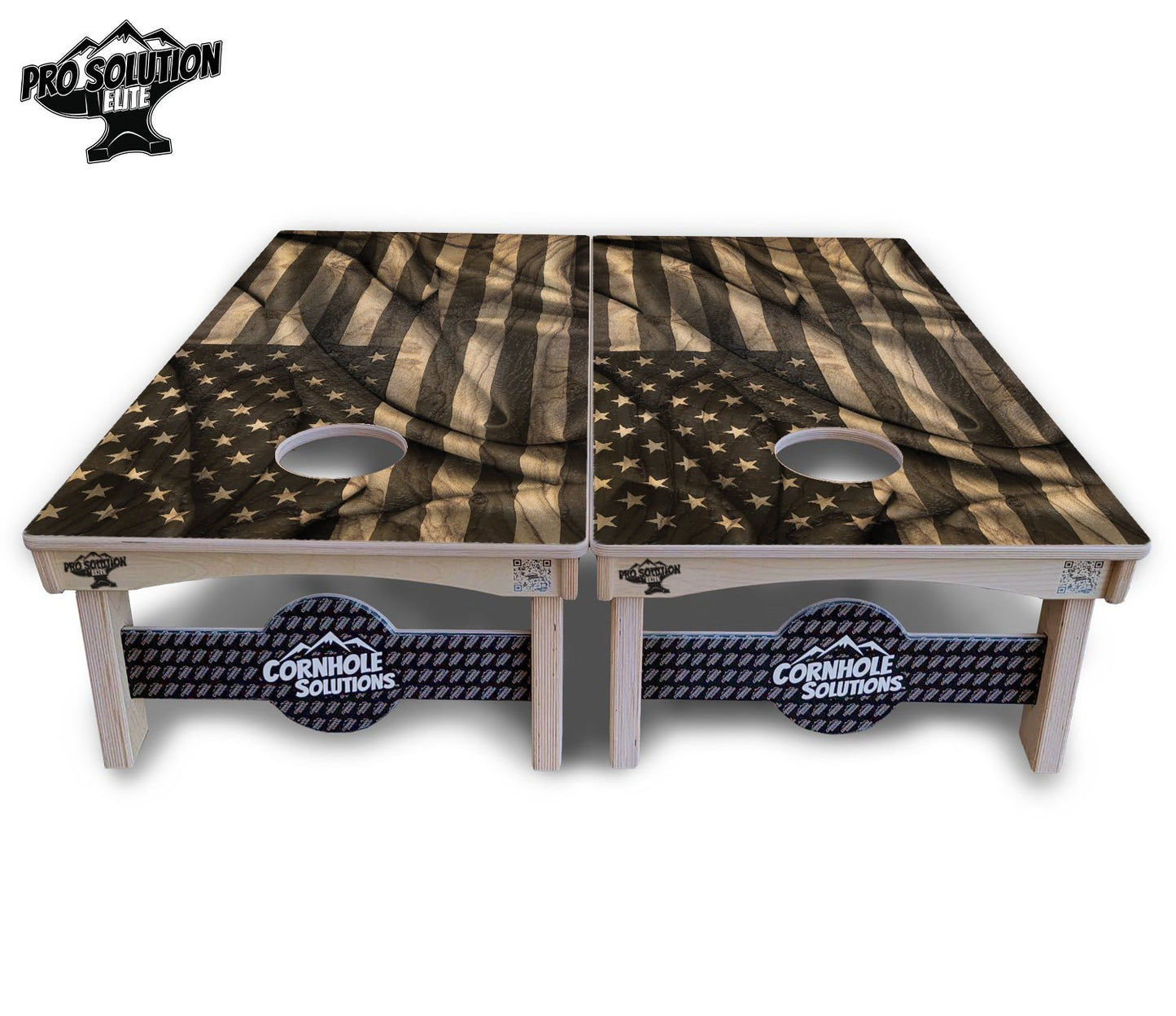 USA Wood Flag Cornhole Boards - Pro Solution Elite Series