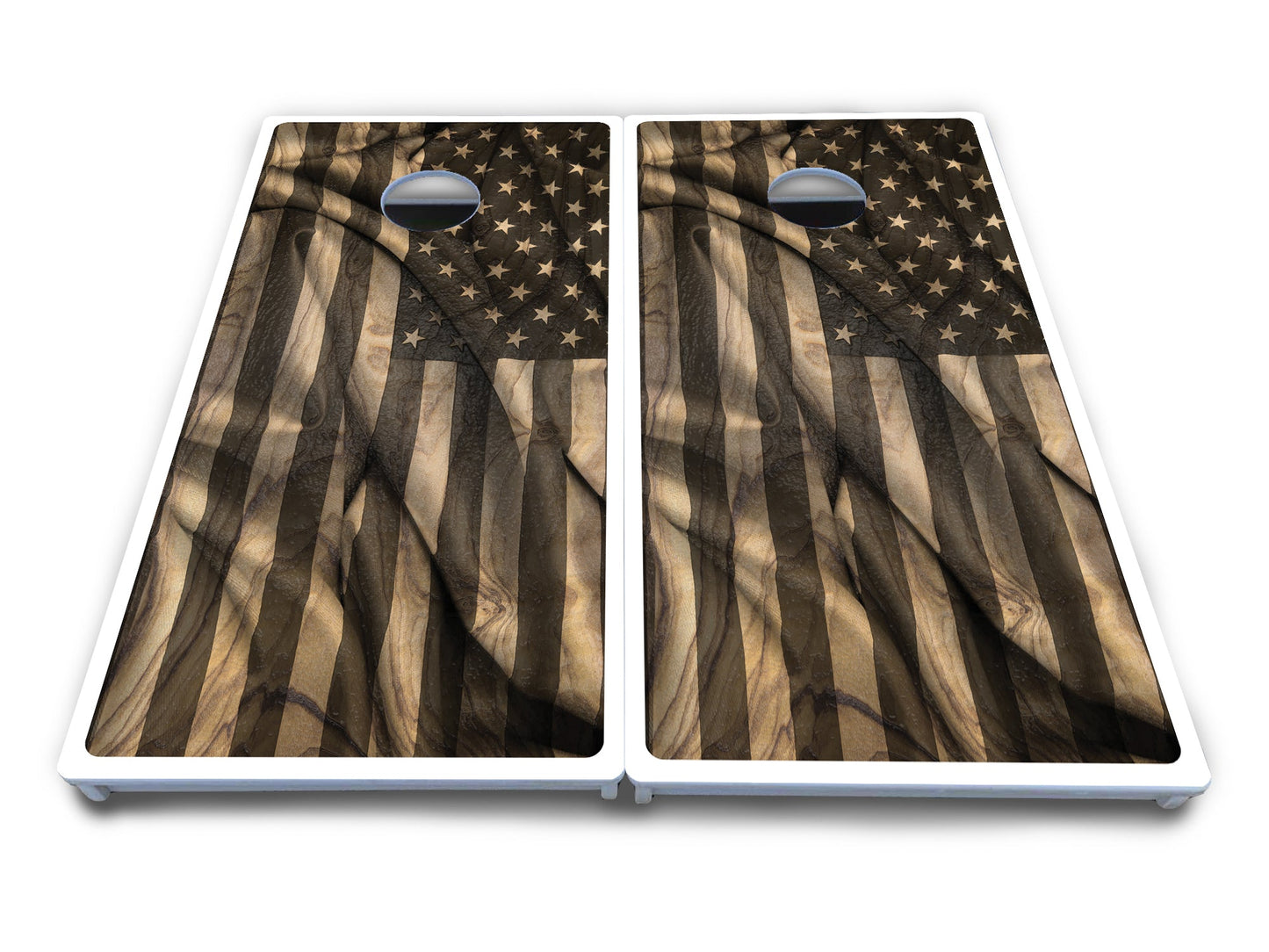 USA Wood Flag Cornhole Boards - All Weather Series