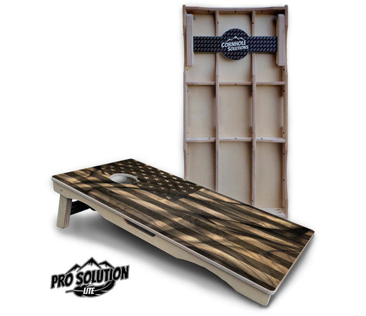 USA Wood Flag Cornhole Boards - Pro Solution Lite Series