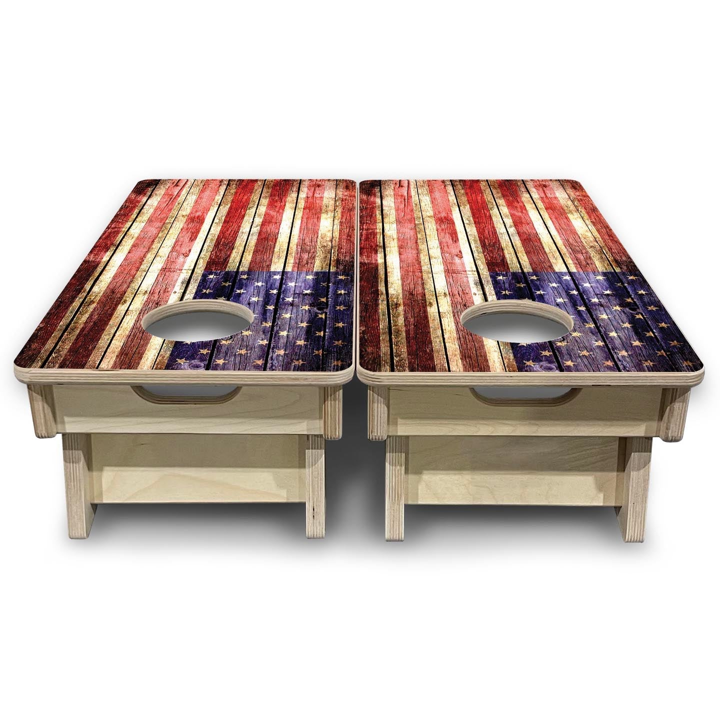 Rustic Wood Flag - Mini or Vacation Size Cornhole Boards