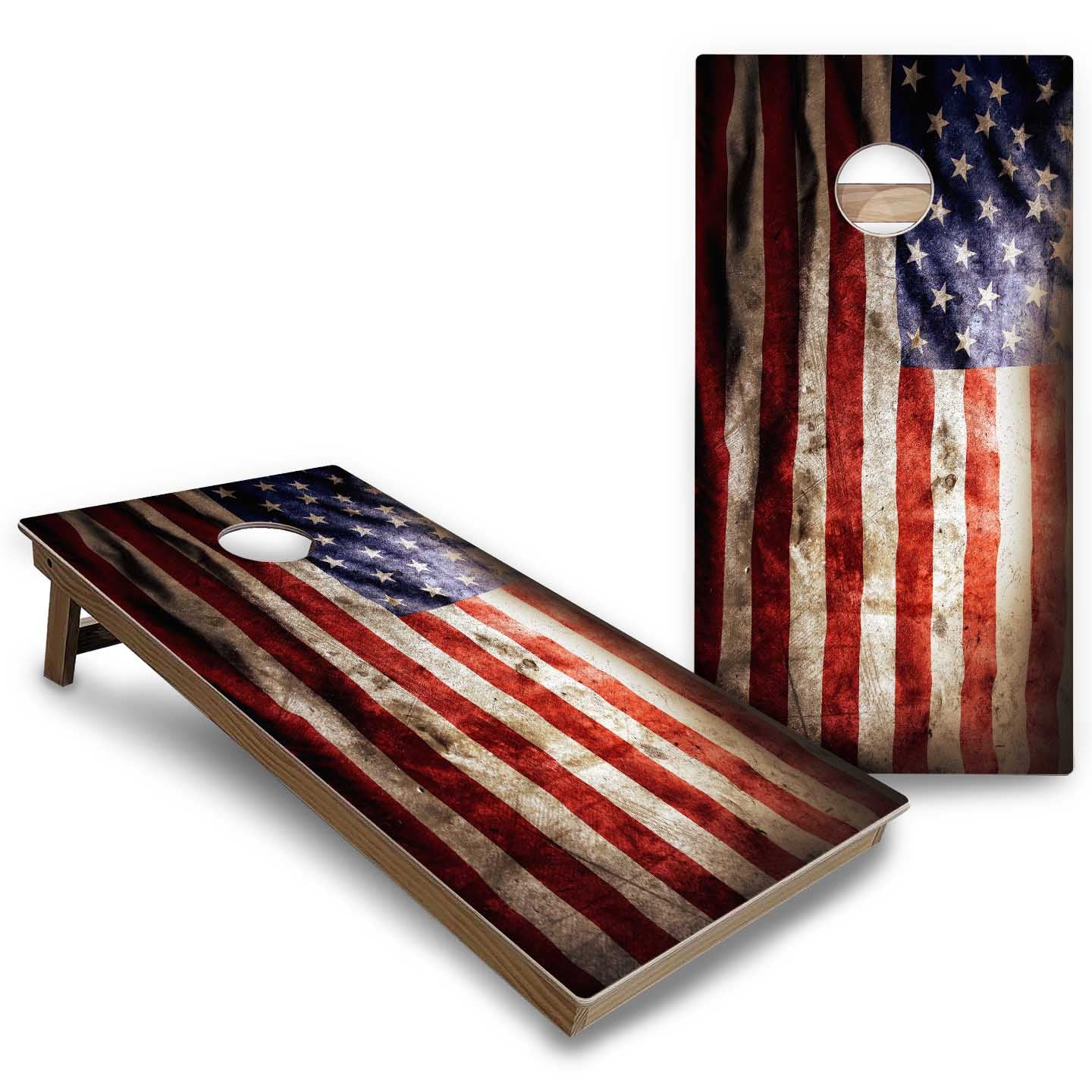 Wavy Flag Cornhole Boards - Backyard Series