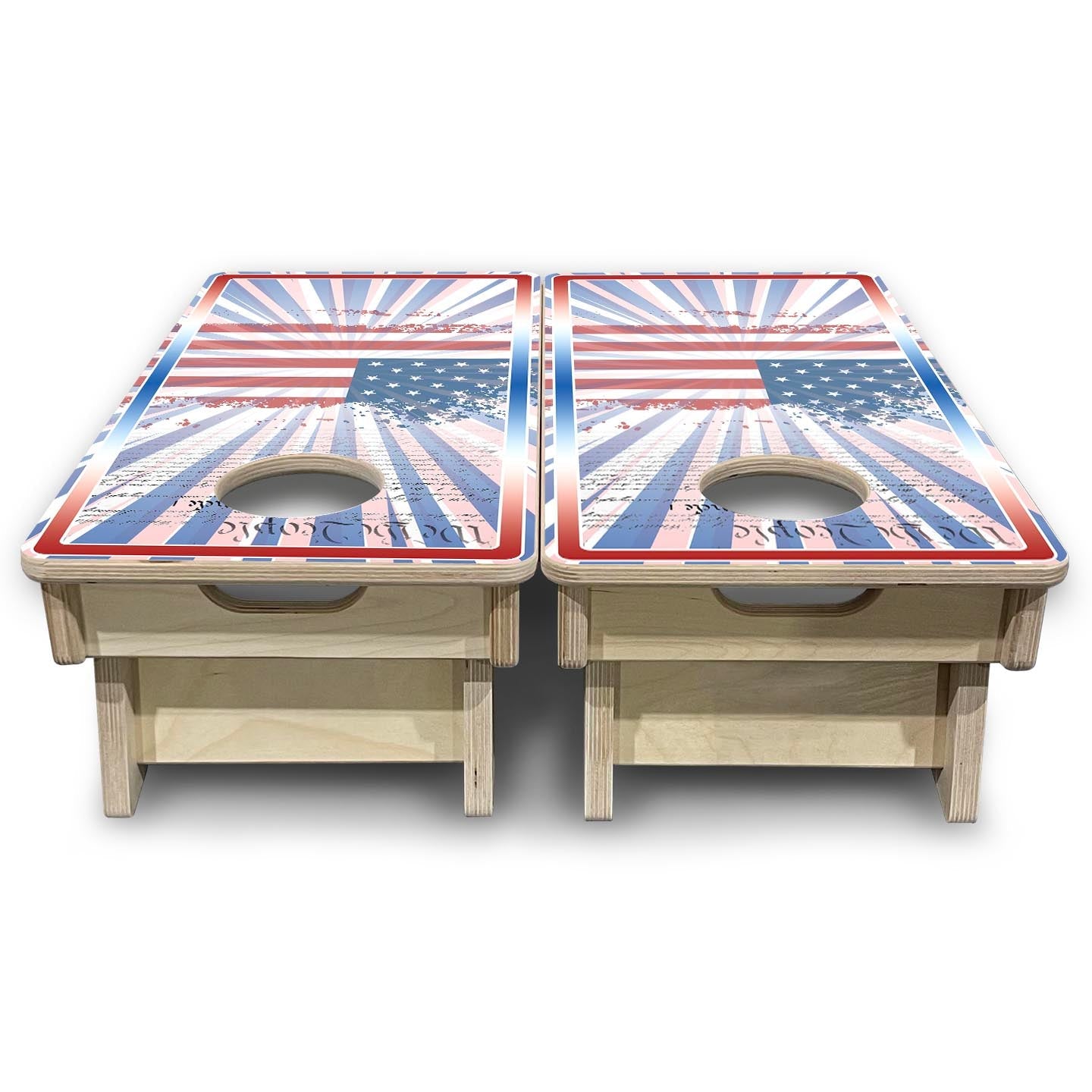 Star Patriotic Burst - Mini or Vacation Size Cornhole Boards