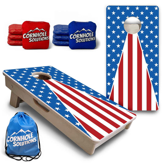 Stars & Stripes Triangle - Mini or Vacation Size Cornhole Boards