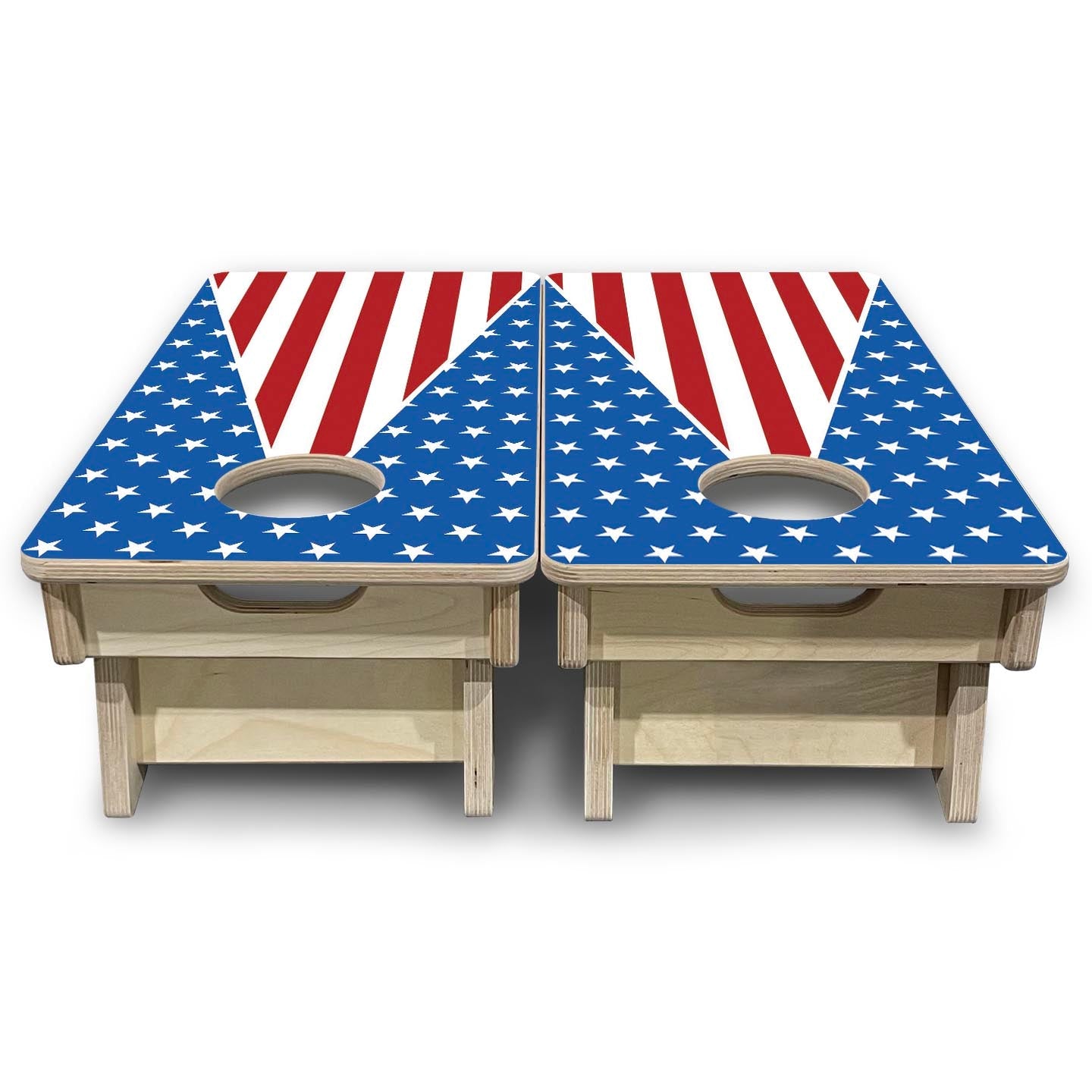 Stars & Stripes Triangle - Mini or Vacation Size Cornhole Boards